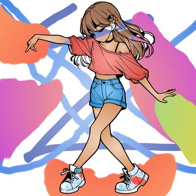 realistic girl danceing