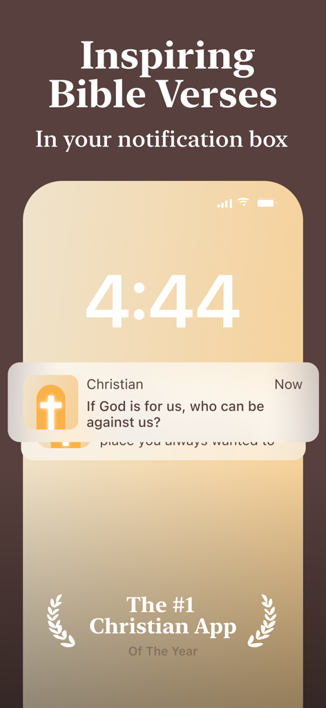 Christian: Devotional & Faith - Daily Bible verse push notification on a mobile phone lock screen