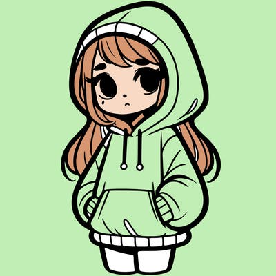 girl in oversized hoodie