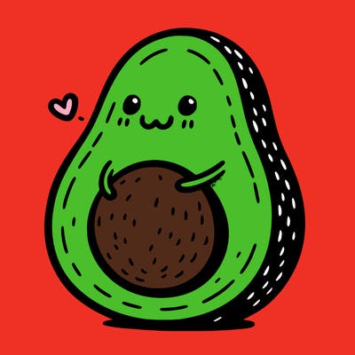 an avocado hugging an avocado