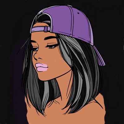 realistic  girl with a backwards hat
