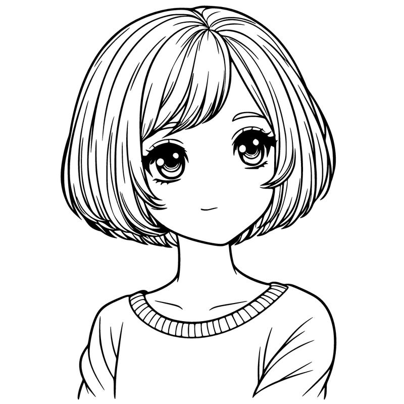 realistic girl with short hair
