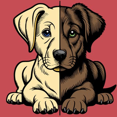 realistic dog split picture