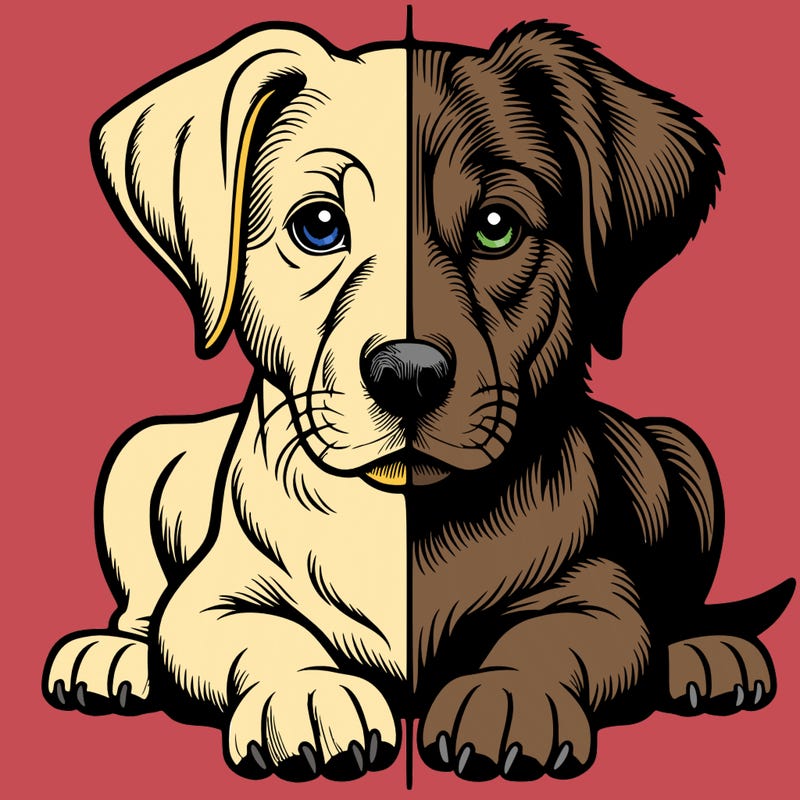 realistic dog split picture