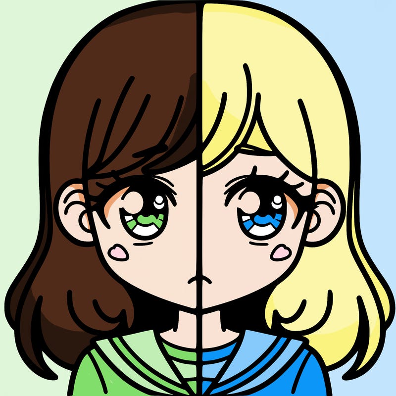 a split of a girl