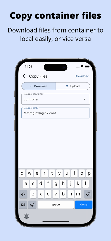 Kubeterm - Kubernetes client - Interface for downloading files from a Kubernetes container to a local device