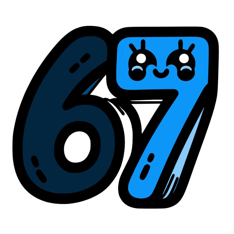the numbers 67