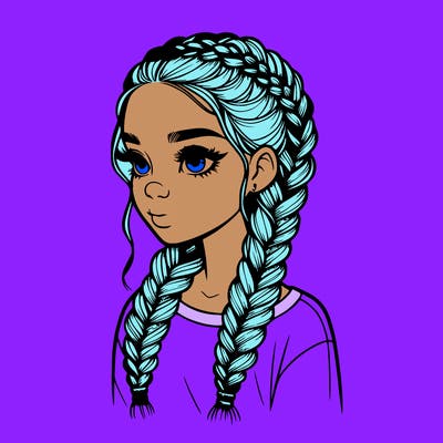 realistic girl with braids