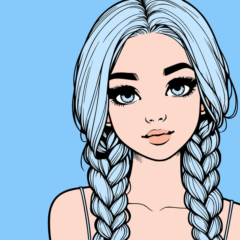 realistic girl with braids