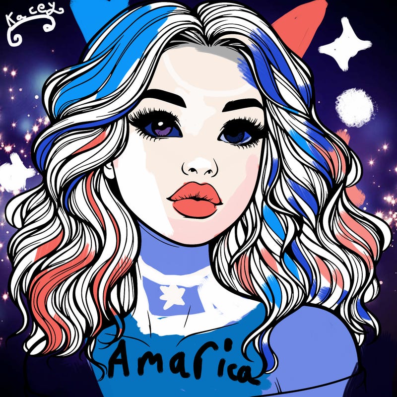 realistic girl with wavy hair and lips