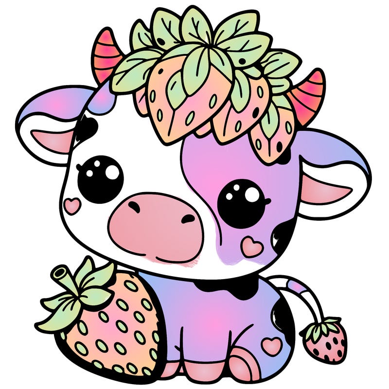 cute strawberry cow
