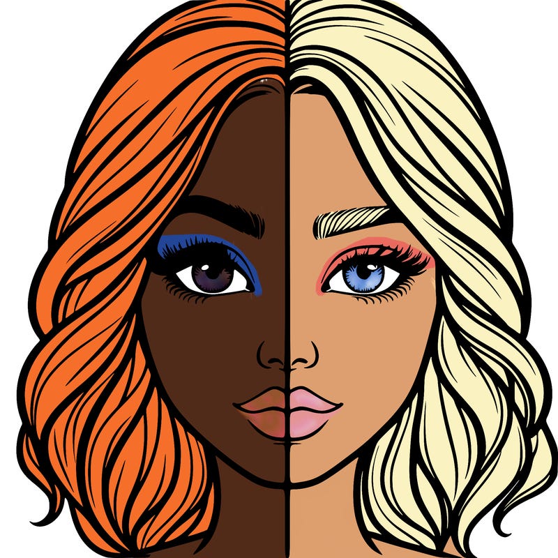 realistic girl split half