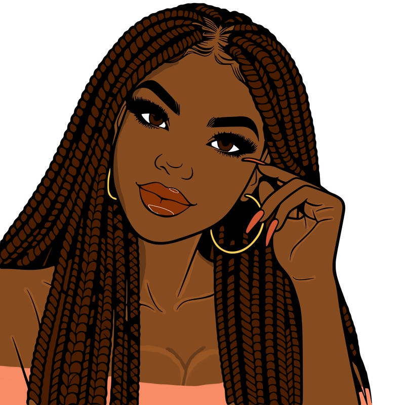 beautiful woman with box braids