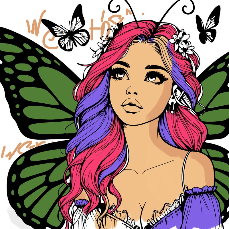butterfly fairy realistic girl
