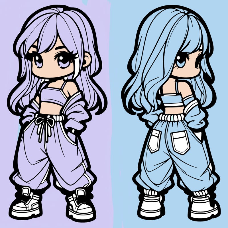 girl in crop top and baggy pants