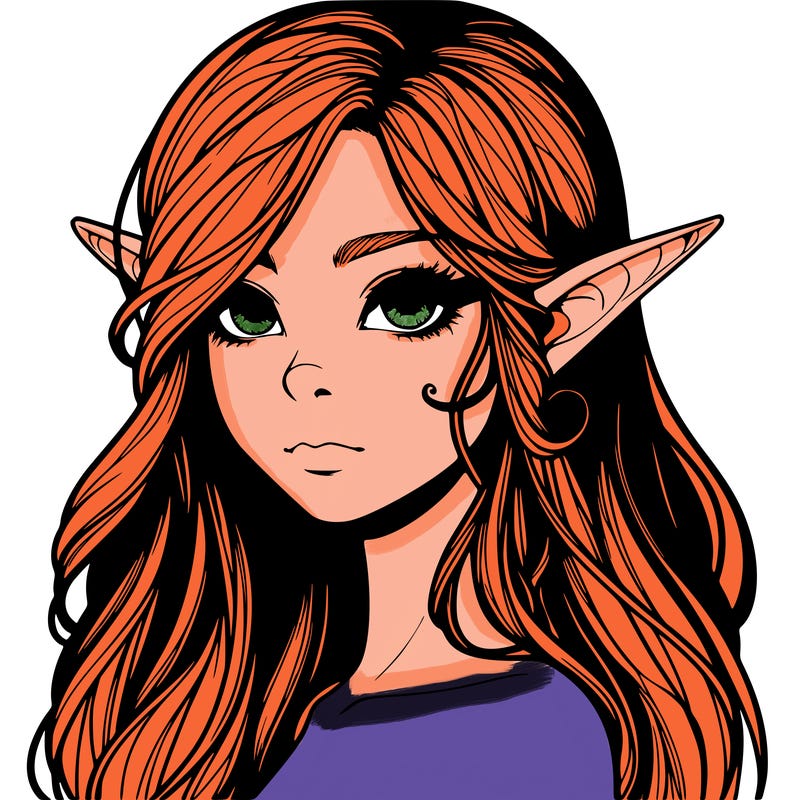 elf girl realistic dark fantasy