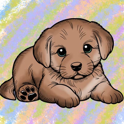 a cute realistic puppy