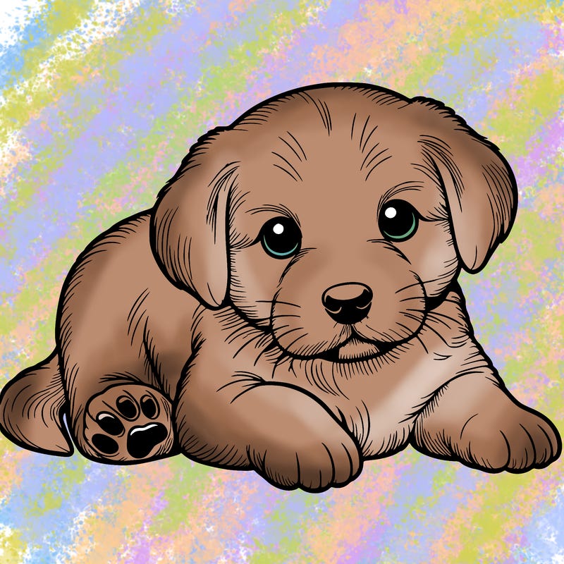 a cute realistic puppy