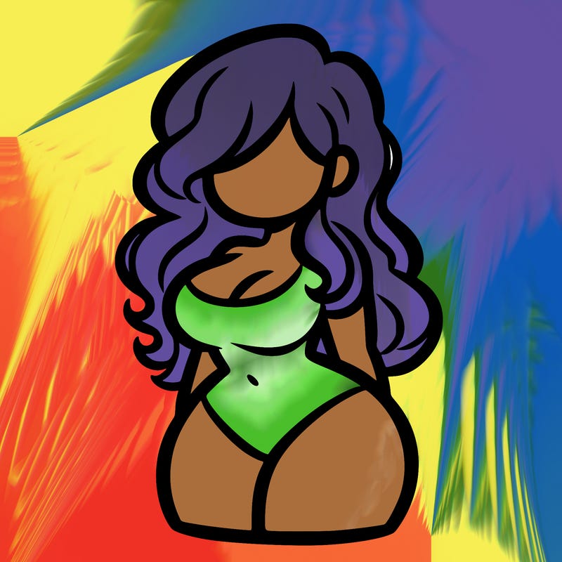 curvy woman with hair