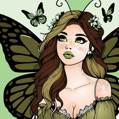 butterfly fairy realistic girl