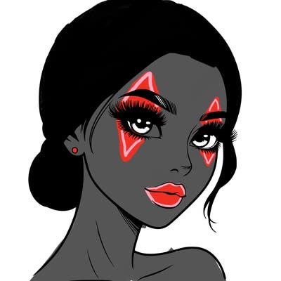 realistic girl with lashes