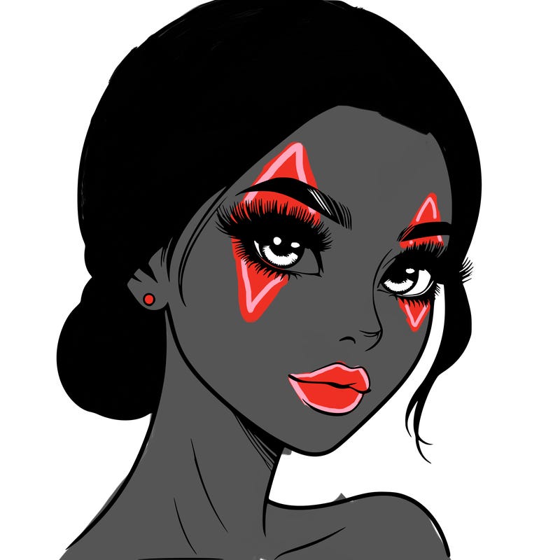 realistic girl with lashes