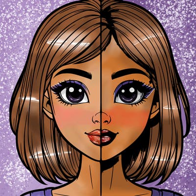 realistic girl in half