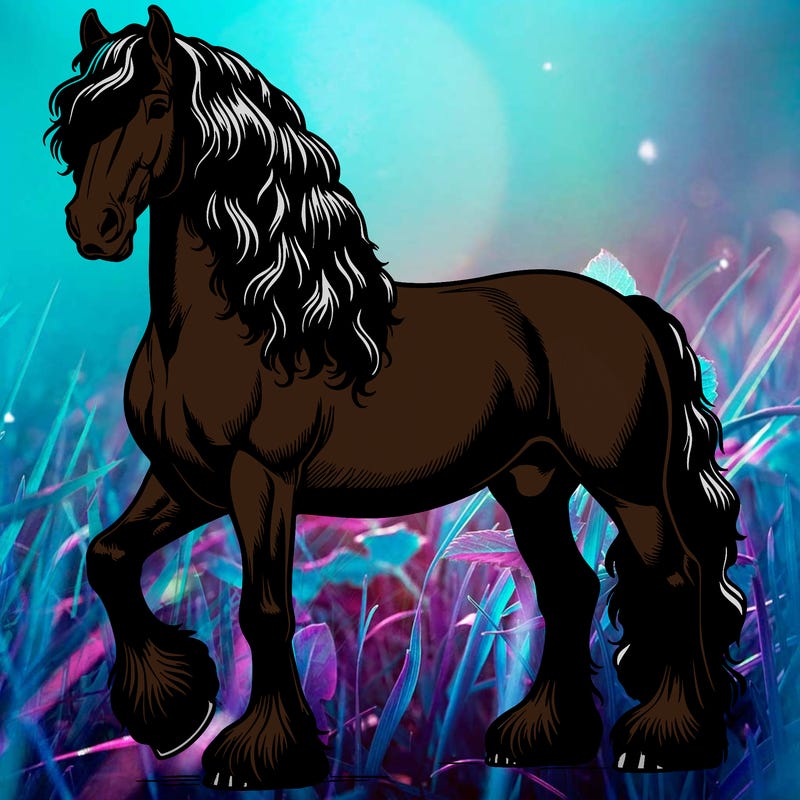 friesian horse realistic