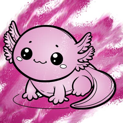baby cute axolotl