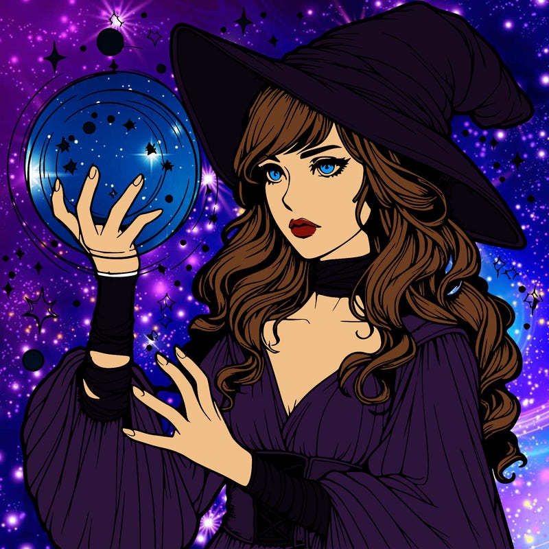 realistic women sorcerer using magic