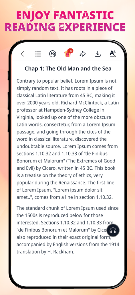 Novel Full -  Read Romance Fic - Smartphone mostrando la interfaz de lectura de la aplicación de romance Novel Full