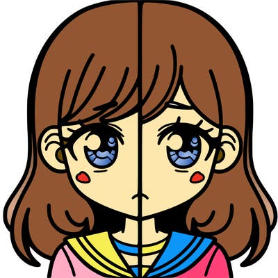a split of a girl