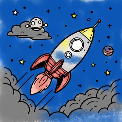 rocket in space