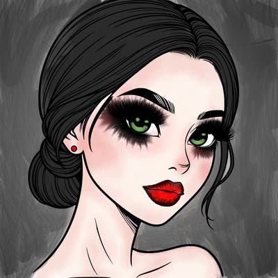 realistic girl with lashes