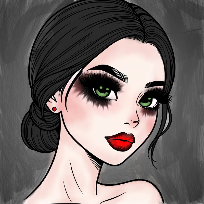 realistic girl with lashes