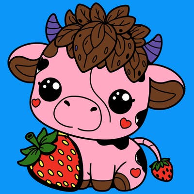 cute strawberry cow