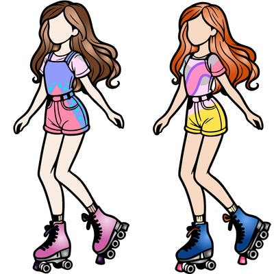 a girl in roller skates