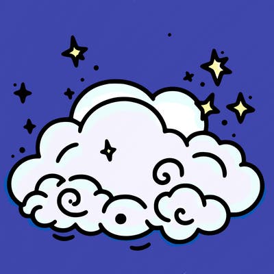 pink starry cloud sky