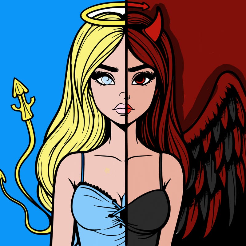 devil vs angel realistic girl
