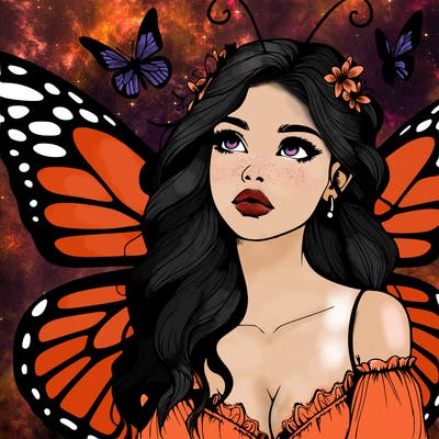 butterfly fairy realistic girl