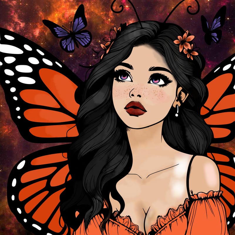butterfly fairy realistic girl