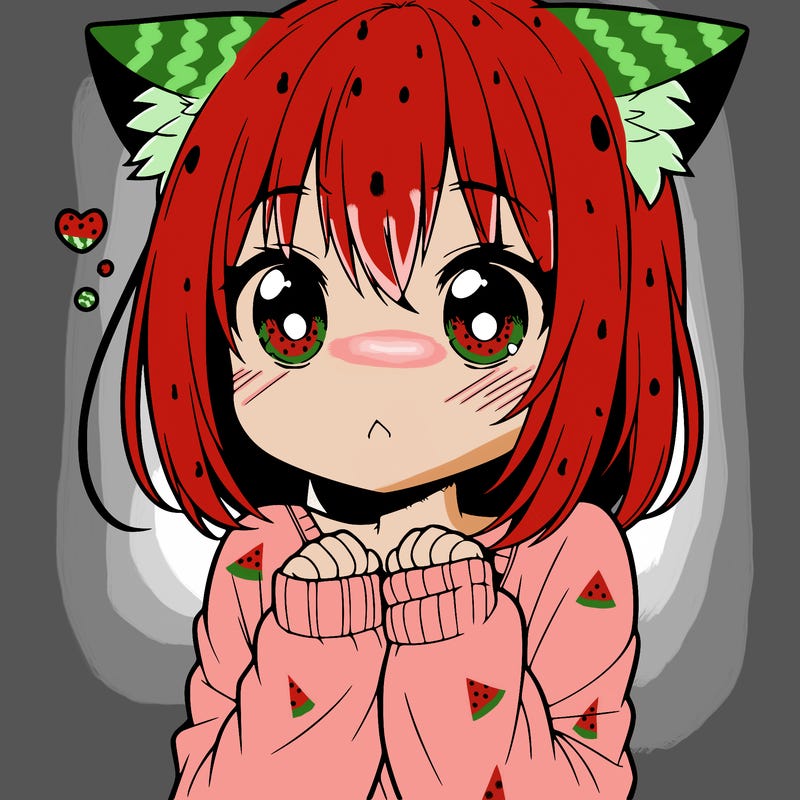 shy anime catgirl