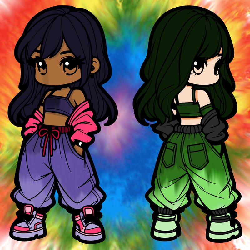 girl in crop top and baggy pants