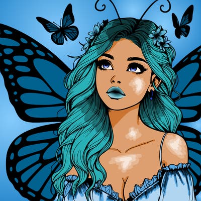 butterfly fairy realistic girl