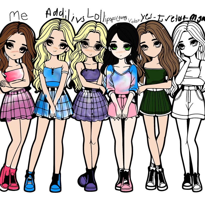 a group of girls realistic