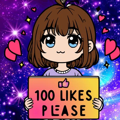 a cute girl holding 100 likes please  sign
