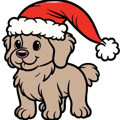 dog wearing a santa hat