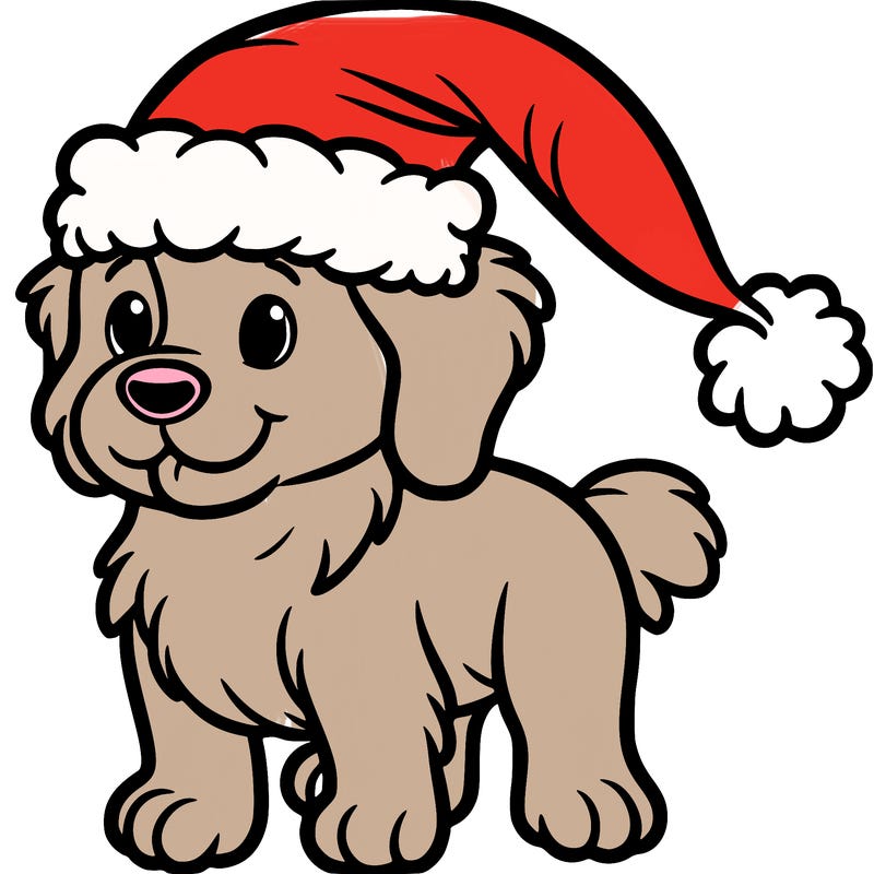dog wearing a santa hat