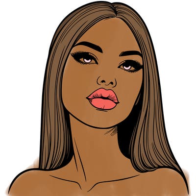 realistic woman with full lips
