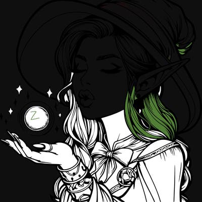 realistic elf casting a spell with lips